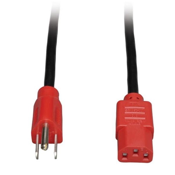 Evolve Tripp Lite; Computer Power Cord; 10A; 18AWG; 125V; NEMA 5-15P to IEC-320-C13; 4FT; Red Connectors EV717973